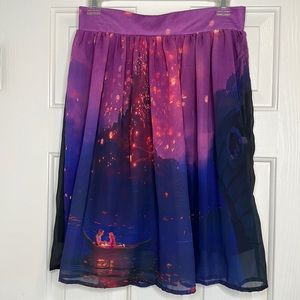 Disney Tangled lantern scene purple pink midi skirt women’s size small